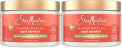 SheaMoisture Curl Stretch Multi-tasking Volume Cream Kalahari Melon Oil and a Tropical Vacation Scent With Hydrating Hyaluronic Serum, Defines Type 4 Curls For Days 11 Fl Oz, (Pack of 2)