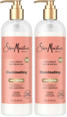 SheaMoisture Illuminating Body Lotion with Coconut Oil, Hibiscus, Niacinamide and Pro-Ceramides, Instantly Enhancing Skin's Natural Glow, 24H Moisturizing 16 oz, (Pack of 2)