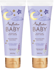 SheaMoisture Baby Moisturizer Manuka Honey & Lavender for Delicate Hair and Skin Nighttime Hair and Skin Care Regimen 8 oz,(Pack of 2)