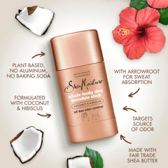 SheaMoisture Invisible Deo Stick Coconut & Hibiscus 3count Whole Body Plant Based, No Aluminum 2.6 oz