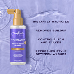 SheaMoisture Instant Scalp Refresh Anti-Dandruff Spray with Salicylic Acid and Scalp Repair Technology Hydrates Dry Scalp, Removes Buildup and Controls Itch and Flakes 4 fl oz