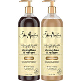 SheaMoisture Jamaican Black Castor Oil Strengthen & Restore Shampoo and Conditioner Set, 24 Oz Ea