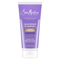 SheaMoisture Melanin Care Gentle Cream Cleanser Nourished & Radiant for Cleansing & Replenishing Skin's Moisture Barrier, with Pro-Ceramides +Elderberry Complex, 6 oz
