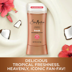 SheaMoisture Deodorant Stick 72h Odor Control Coconut & Hibiscus Fresh Aluminum Free 2.6 oz,(Pack of 2)