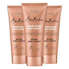 SheaMoisture Whole Body Deo Cream Coconut & Hibiscus 3 count for All-Day Odor Control, with No Aluminum, 2.5 oz