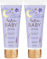 SheaMoisture Baby Moisturizer Manuka Honey & Lavender for Delicate Hair and Skin Nighttime Hair and Skin Care Regimen 8 oz,(Pack of 2)