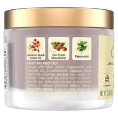 SheaMoisture Edge Control Strong Hold Gel+Flaxseed Jamaican Black Castor Oil Keeps Edges in Place,No Flakes,Infused With Hydrolyzed Corn Starch,Glycerin,Indulgent Scent ParabenFree AntiFrizz Gel 3.5oz
