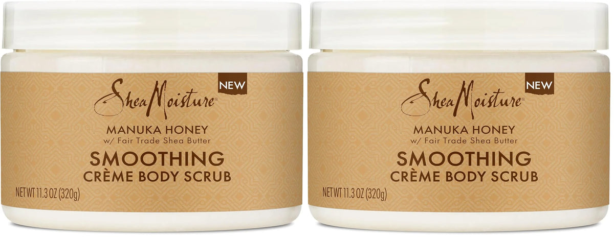 SheaMoisture Smoothing Body Scrub Manuka Honey To Reduce Rough Skin Exfoliating Body Scrub with Fair Trade Shea Butter 11.3 oz (Pack of 2)