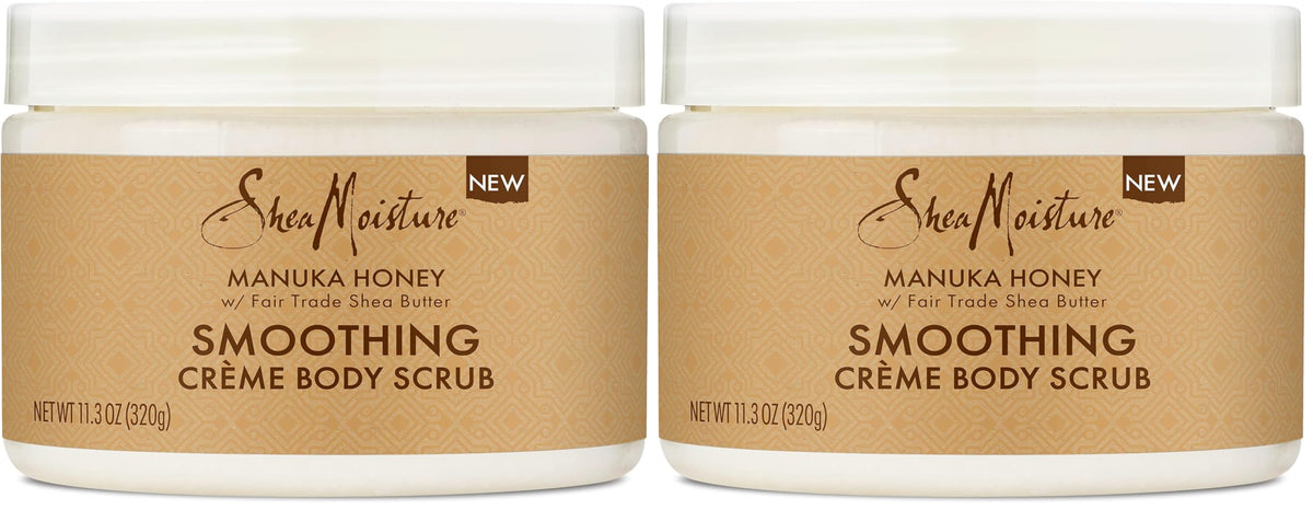 SheaMoisture Smoothing Body Scrub Manuka Honey To Reduce Rough Skin Exfoliating Body Scrub with Fair Trade Shea Butter 11.3 oz (Pack of 2)