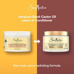 SheaMoisture Jamaican Black Castor Oil Leave In Conditioner 100% Pure Jamaican Black Castor Oil For Damaged Hair to Soften and Detangle Hair 11.5 oz