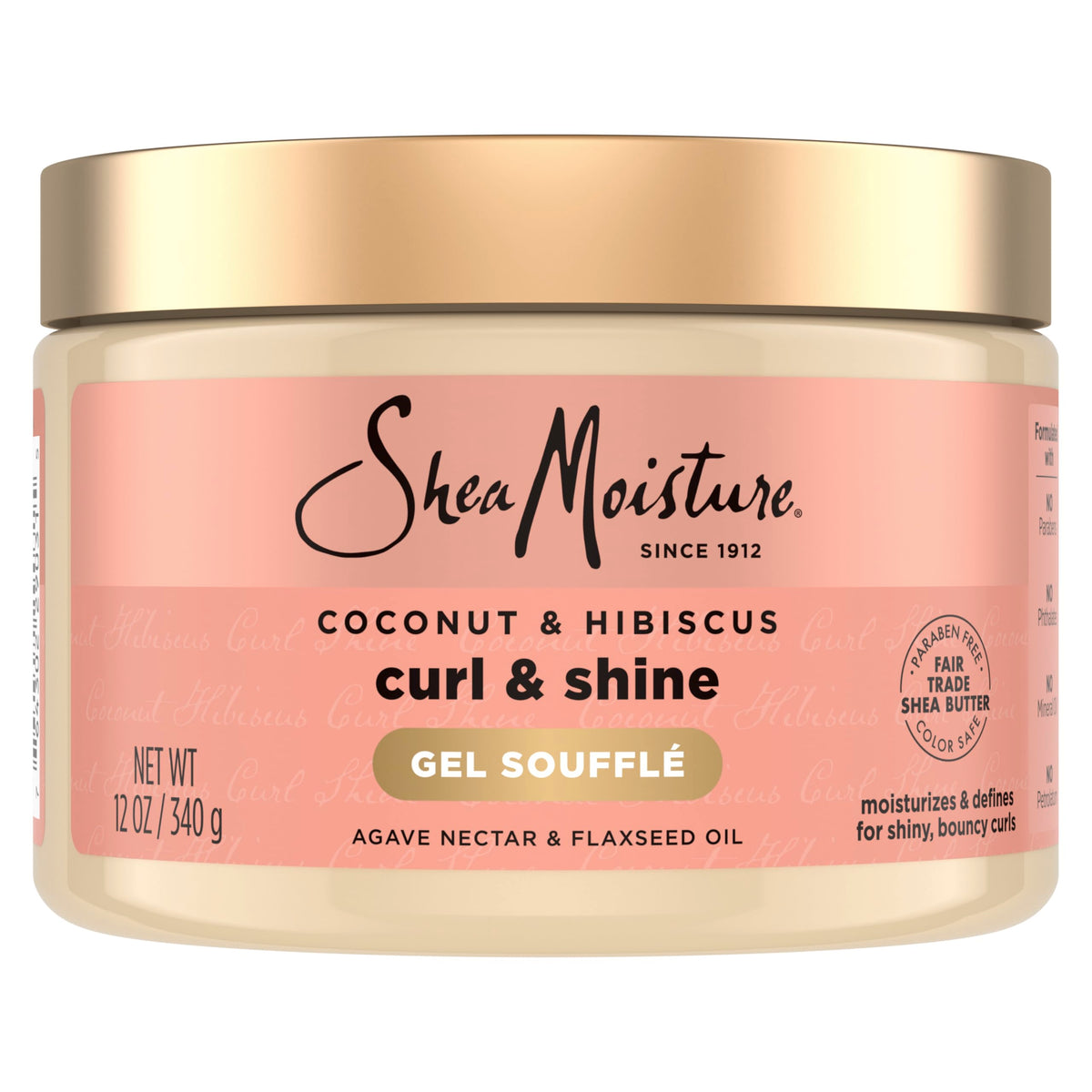 SheaMoisture Curling Gel Souffle Coconut and Hibiscus for Thick, Curly Hair to Moisturize and Protect Hair 12 oz