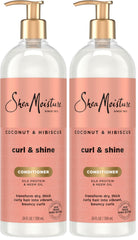 SheaMoisture Curl & Shine Conditioner Coconut & Hibiscus,for Thick,Curly Hair,to Moisturize-& Soften,24 oz,(Pack of 2)