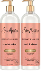 SheaMoisture Curl & Shine Conditioner Coconut & Hibiscus,for Thick,Curly Hair,to Moisturize-& Soften,24 oz,(Pack of 2)