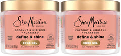 SheaMoisture Define&Shine Edge Gel + Flaxseed Coconut&Hibiscus Holds and Controls Edges All Day Infused With Glycerin,Coconut Oil and an Invigorating Sweet Scent Paraben-Free Hair 3.5 OZ,(Pack of 2)