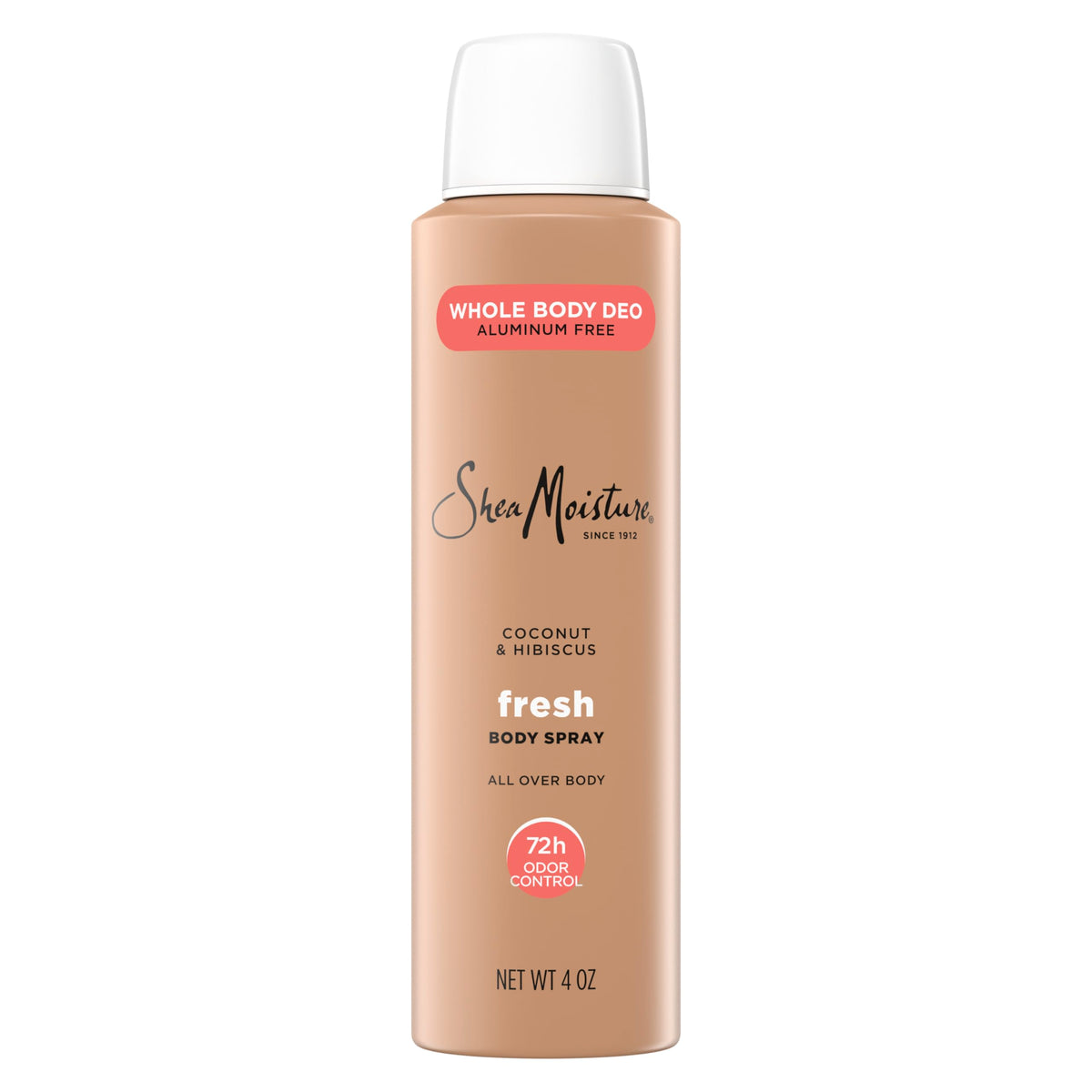 SheaMoisture Whole Body Deodorant Spray Fresh 72h Odor Control Aluminum Free 4 oz