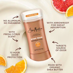 SheaMoisture Deodorant Stick for 72h Odor Control Fresh Aluminum Free 2.6 oz, (Pack of 2)