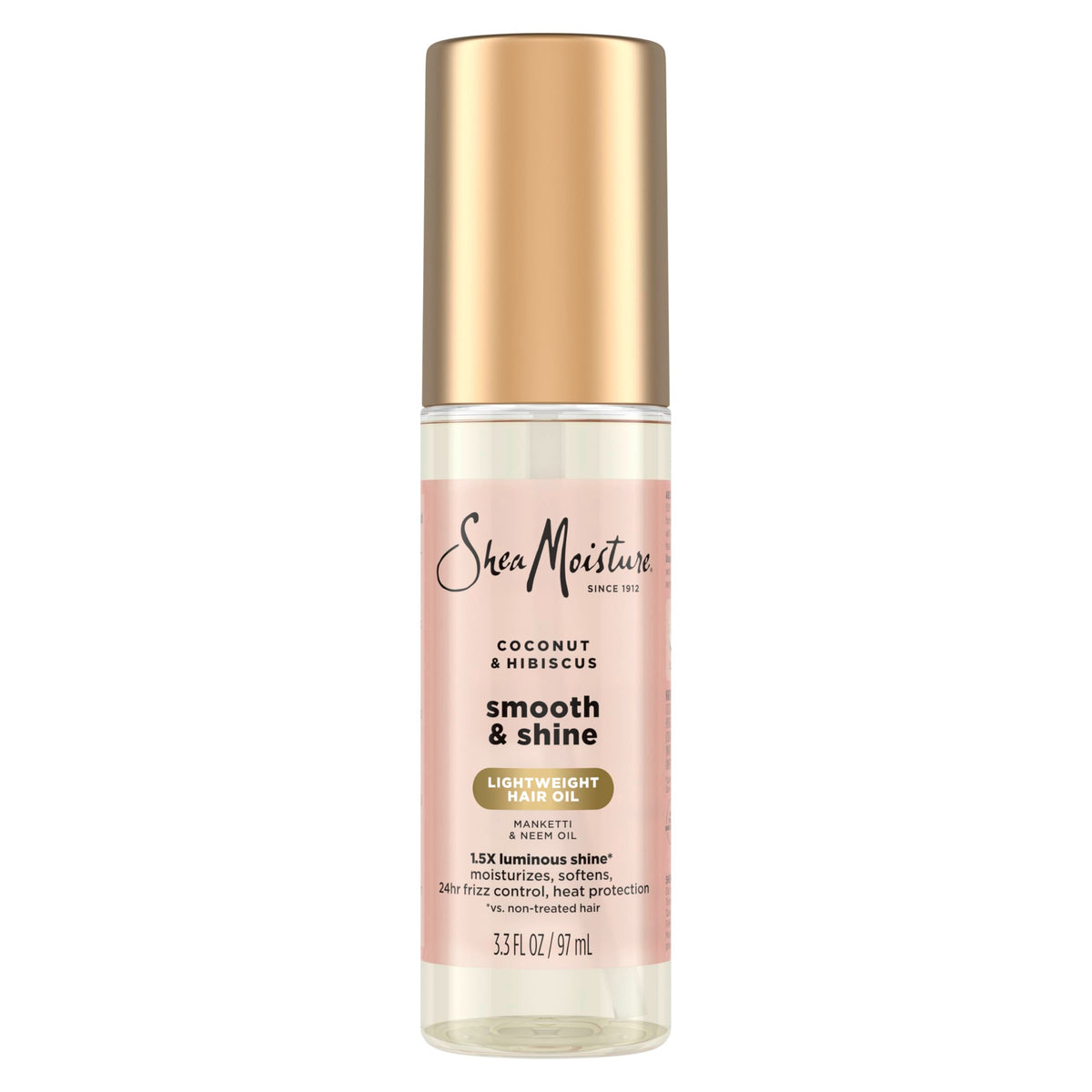 Shea Moisture Coconut & Hibiscus Smooth & Shine Oil Coconut & Hibiscus Softens And Hydrates Hair With Manketti And Coconut Oil For A Lightweight Texture 3.3 Fl Oz