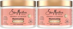 SheaMoisture Illuminating Body Butter with Coconut & Hibiscus, Niacinamide and Pro-Ceramides, Renewing Skin’s Natural Glow, 48H Moisturizing 11.5 oz,(Pack of 2)