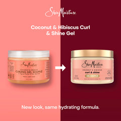 SheaMoisture Curling Gel Souffle Coconut and Hibiscus for Thick, Curly Hair to Moisturize and Protect Hair 12 oz