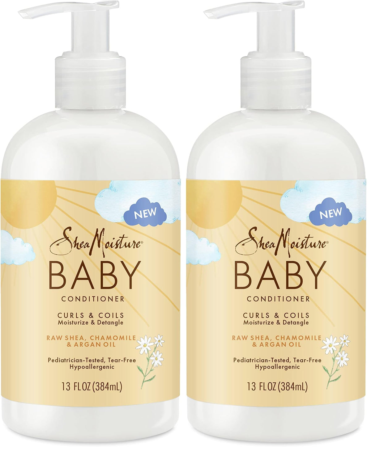 SheaMoisture Baby Conditioner for Curly Hair Raw Shea,Chamomile and Argan Oil Moisturizes and Helps Detangle Delicate Curls-and Coils 13 oz,(Pack of 2)