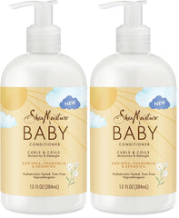 SheaMoisture Baby Conditioner for Curly Hair Raw Shea,Chamomile and Argan Oil Moisturizes and Helps Detangle Delicate Curls-and Coils 13 oz,(Pack of 2)