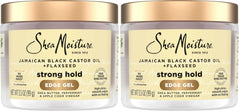 SheaMoisture Edge Control Strong Hold Gel+Flaxseed Jamaican Black Castor Oil Keeps Edges in Place,No Flakes,Infused With Hydrolyzed Corn Starch,Glycerin,Indulgent Scent ParabenFree AntiFrizz Gel 3.5oz