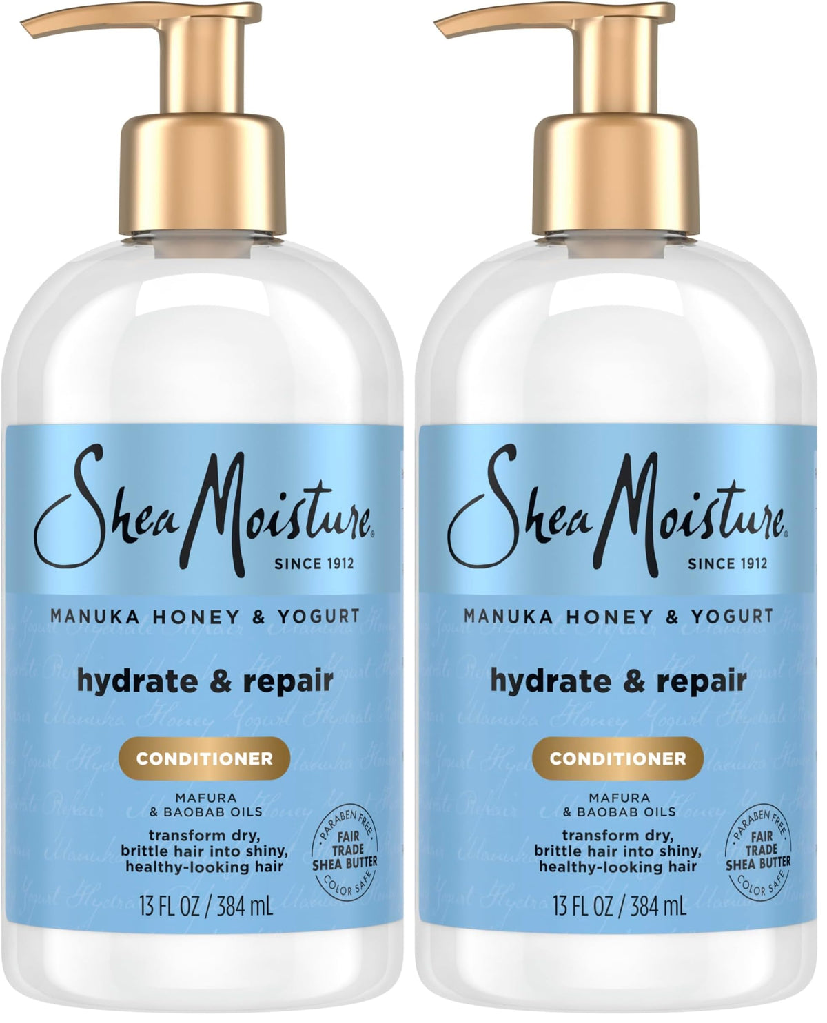 SheaMoisture Hydrate & Repair Conditioner for Damaged Hair Manuka Honey & Yogurt Shea Butter 13 oz (Pack of 2)